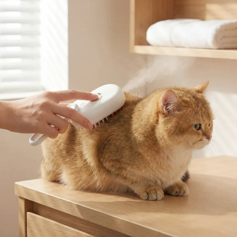 3-in-1  Electric Pet Steam Brush