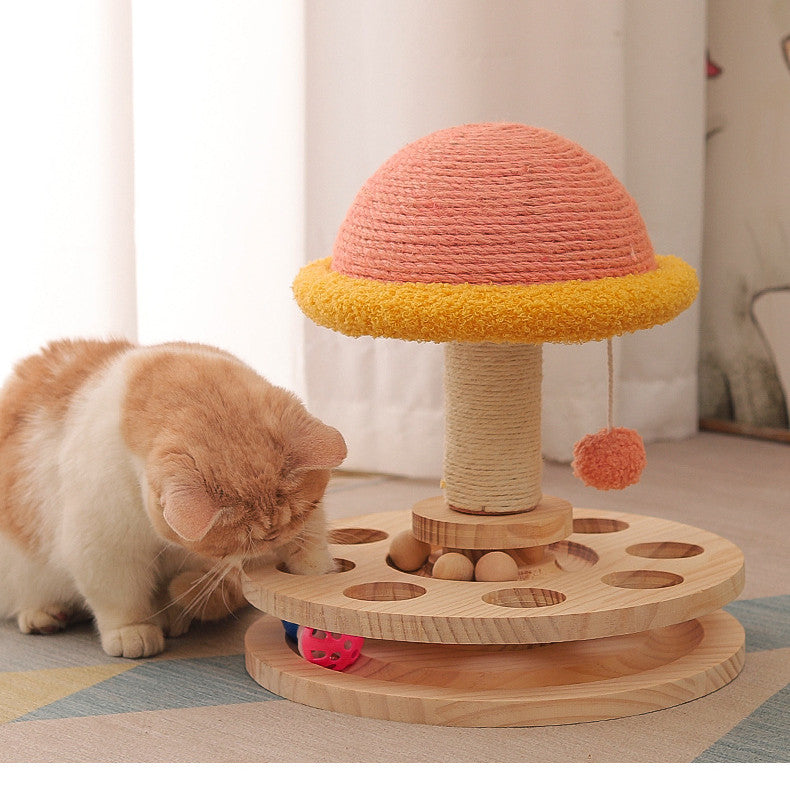Wooden Sisal Cat Turntable Toy