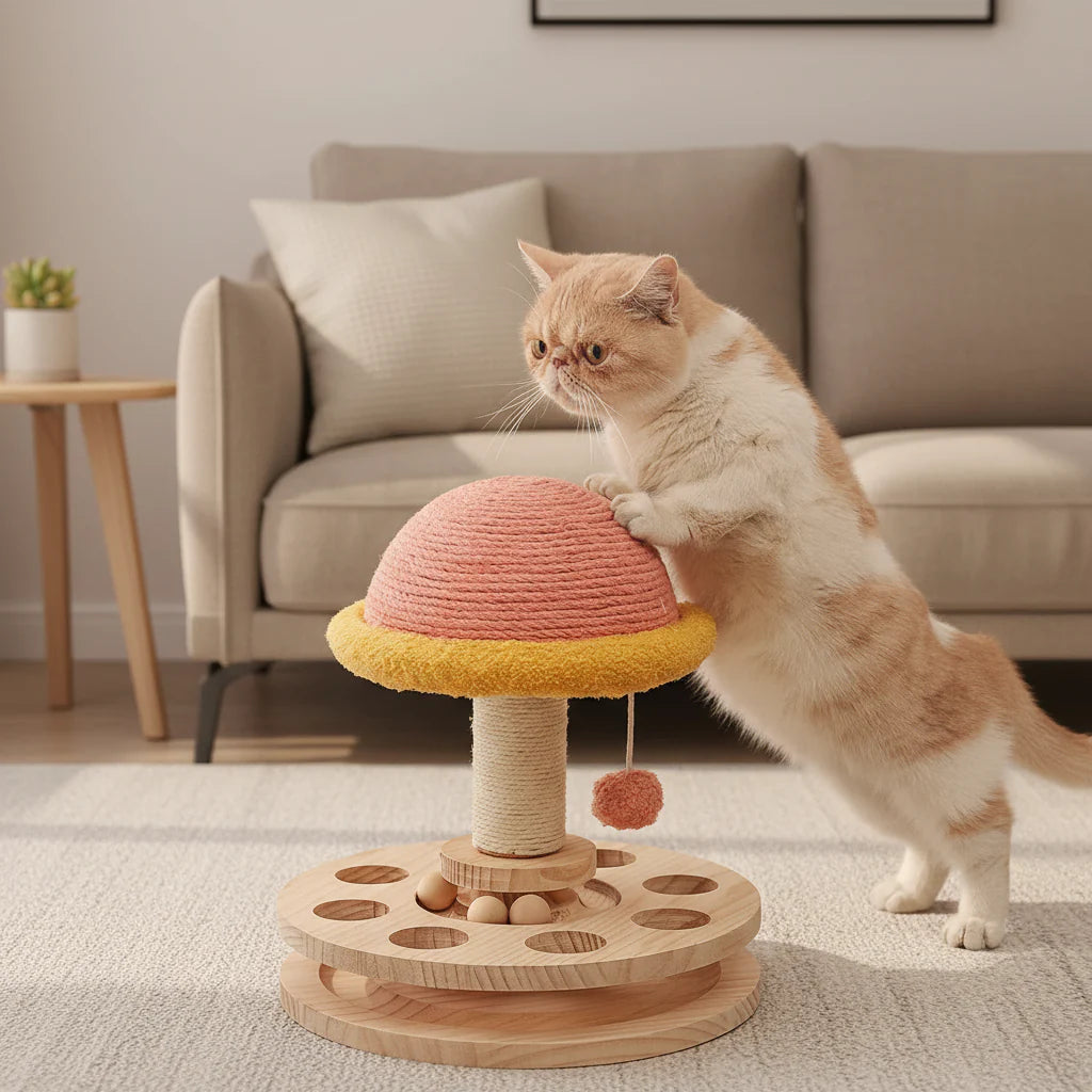 Wooden Sisal Cat Turntable Toy