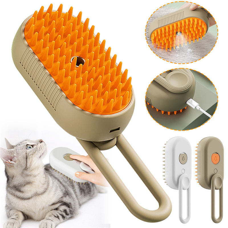 3-in-1  Electric Pet Steam Brush