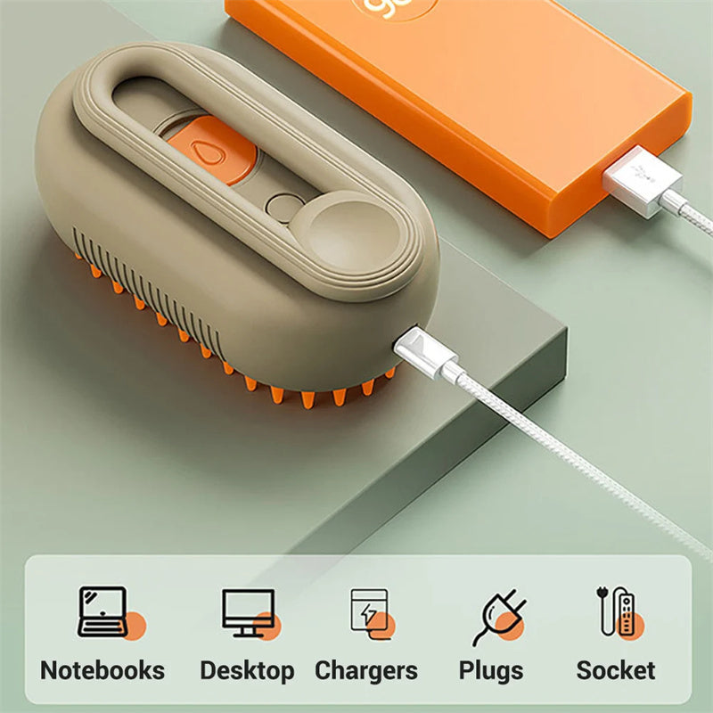 3-in-1  Electric Pet Steam Brush